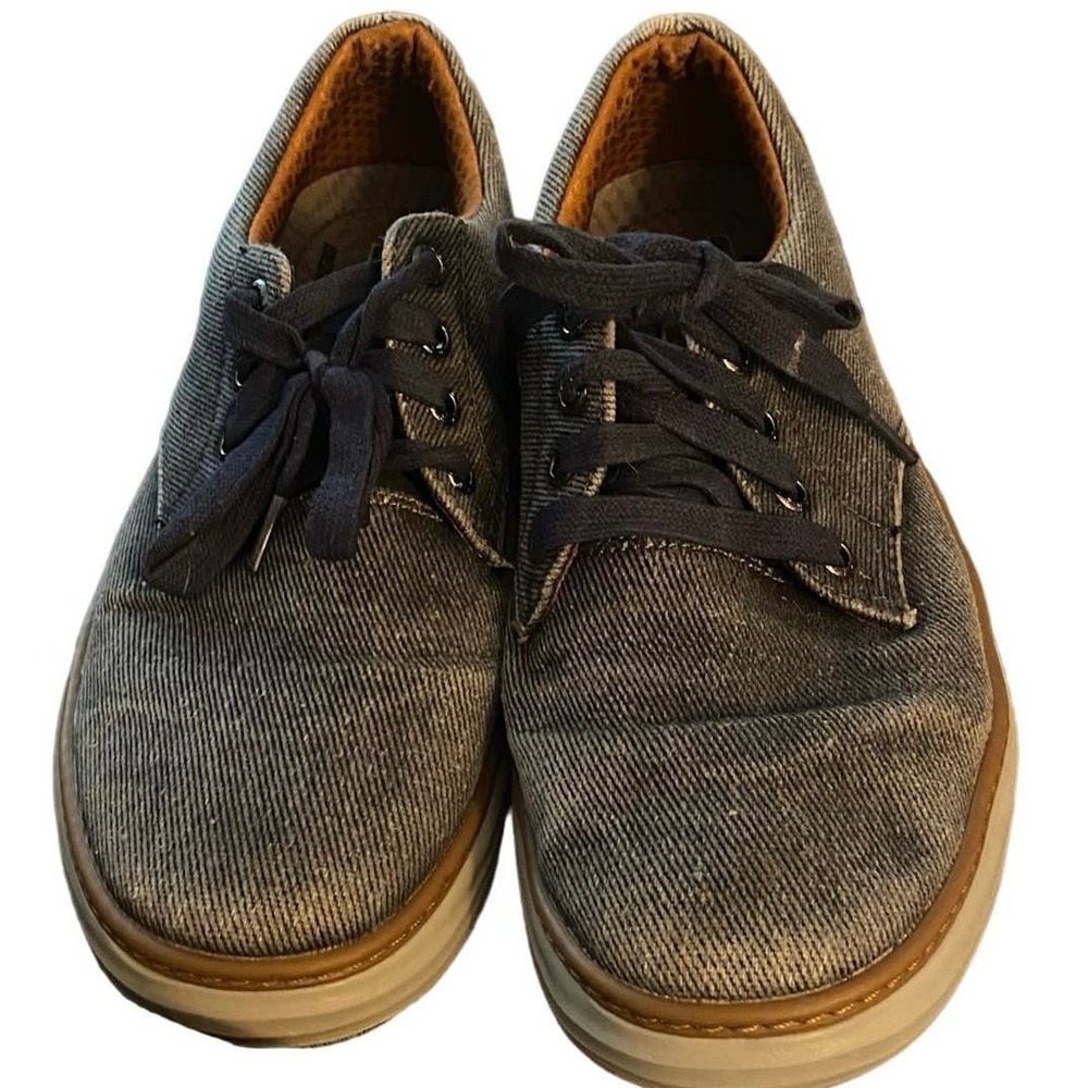 SKECHER’S "Moreno" Men’s Canvas Oxford Shoe,  Size 7, Navy/Beige